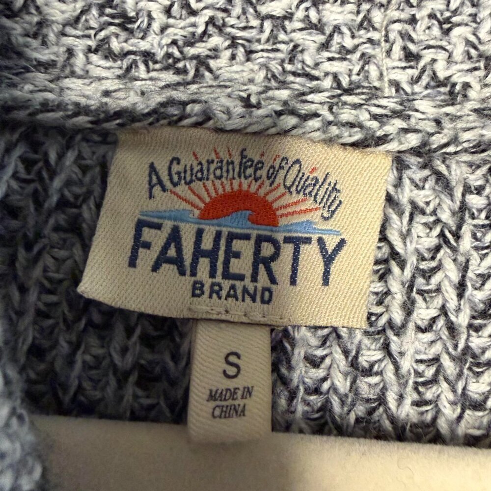 Faherty Men's Marled Cotton Cashmere Blend Cardigan Vintage Preppy - Small - Picture 6 of 8